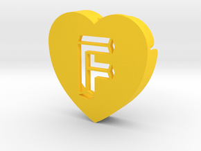 Heart shape DuoLetters print F in Yellow Processed Versatile Plastic