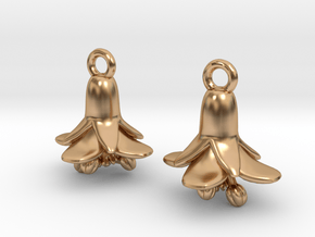 Arabidopsis Flower Earrings - Science Jewelry in Polished Bronze