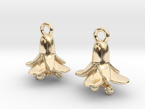 Arabidopsis Flower Earrings - Science Jewelry in 14k Gold Plated Brass