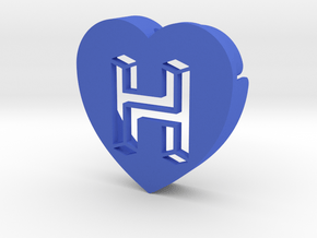 Heart shape DuoLetters print H in Blue Processed Versatile Plastic