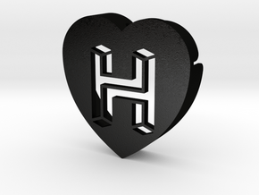 Heart shape DuoLetters print H in Matte Black Steel