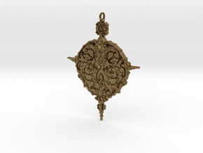 Baroque Ornament Amulet in Natural Bronze
