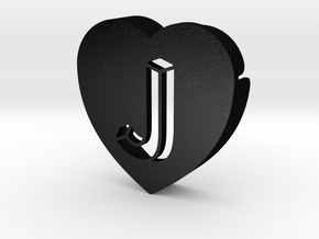 Heart shape DuoLetters print J in Matte Black Steel