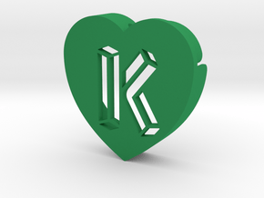 Heart shape DuoLetters print K in Green Processed Versatile Plastic