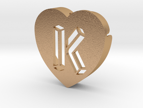 Heart shape DuoLetters print K in Natural Bronze