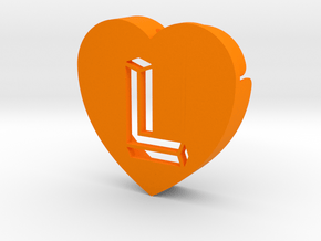 Heart shape DuoLetters print L in Orange Processed Versatile Plastic