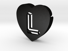 Heart shape DuoLetters print L in Matte Black Steel