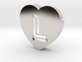 Heart shape DuoLetters print L in Platinum