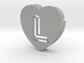 Heart shape DuoLetters print L in Aluminum