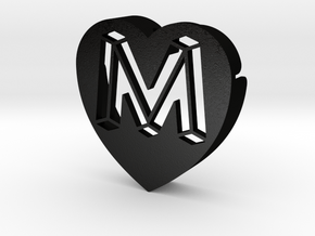 Heart shape DuoLetters print M in Matte Black Steel