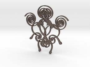 Swirl Pendant in Polished Bronzed Silver Steel