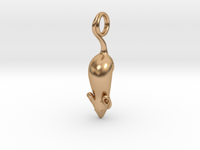 Mouse Pendant - Science Jewelry in Polished Bronze