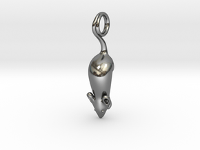 Mouse Pendant - Science Jewelry in Polished Silver