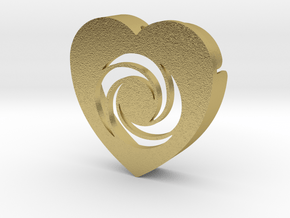 Heart shape DuoLetters print O in Natural Brass