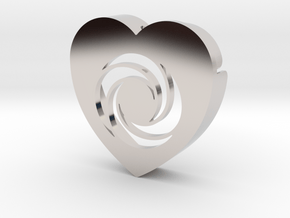 Heart shape DuoLetters print O in Platinum