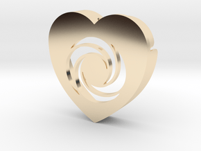 Heart shape DuoLetters print O in 14K Yellow Gold