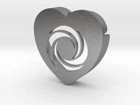 Heart shape DuoLetters print O in Natural Silver
