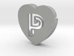 Heart shape DuoLetters print P in Aluminum
