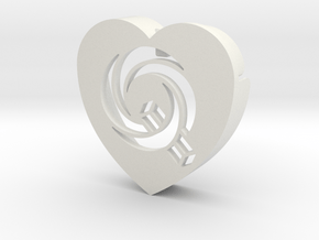 Heart shape DuoLetters print Q in White Natural Versatile Plastic