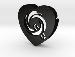Heart shape DuoLetters print Q in Matte Black Steel
