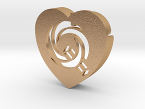 Heart shape DuoLetters print Q in Natural Bronze