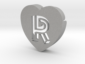 Heart shape DuoLetters print R in Aluminum