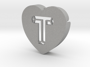 Heart shape DuoLetters print T in Aluminum