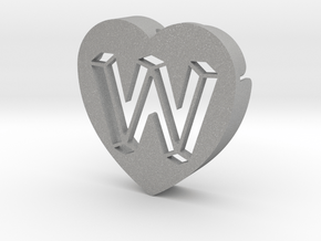 Heart shape DuoLetters print W in Aluminum