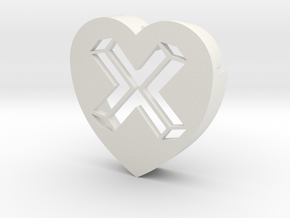 Heart shape DuoLetters print X in White Natural Versatile Plastic