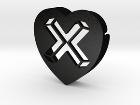 Heart shape DuoLetters print X in Matte Black Steel