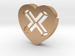 Heart shape DuoLetters print X in Natural Bronze