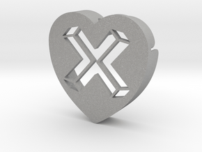 Heart shape DuoLetters print X in Aluminum
