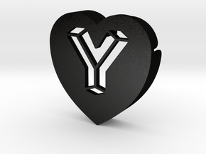 Heart shape DuoLetters print Y in Matte Black Steel