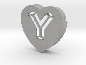 Heart shape DuoLetters print Y in Aluminum