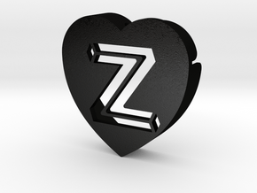 Heart shape DuoLetters print Z in Matte Black Steel