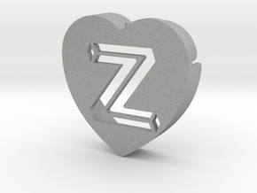 Heart shape DuoLetters print Z in Aluminum