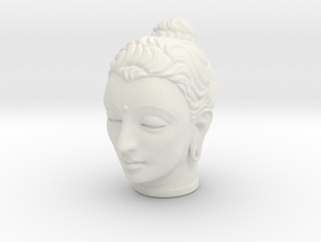 Gandhara Buddha 1.5 inches tall in White Natural Versatile Plastic