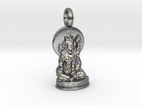 Padmasambhava (Guru Rinpoche) Pendant in Polished Silver
