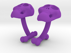 DD-Skull-Cufflinks "BROTHER`n`SISTER" in Purple Processed Versatile Plastic: Medium