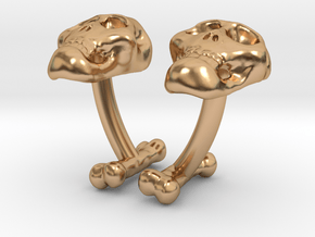 DD-Skull-Cufflinks "BROTHER`n`SISTER" in Polished Bronze: Medium