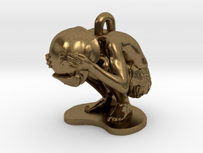 Schoony - Boy Soldier Duck & Cover Pendant in Natural Bronze