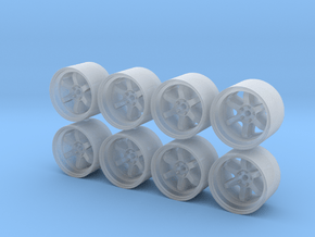 TE37V 12x8mm 1/43 Scale Wheels in Smooth Fine Detail Plastic