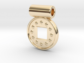 Golden Coin with Square in 14K Yellow Gold