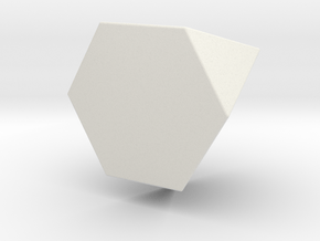 Truncated Tetrahedron - 1 Inch - Rounded V1 in White Natural Versatile Plastic