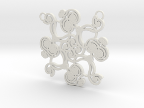 Swirl Pendant in White Natural Versatile Plastic