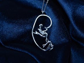11 week baby pendant in Natural Silver