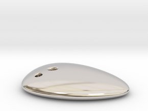 PEBBLE Paperweight & PenHolder 90x65x15mm in Rhodium Plated Brass