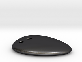 PEBBLE Paperweight & PenHolder 90x65x15mm in Polished and Bronzed Black Steel