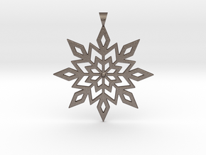 Snowflake 8-pointed Star Ornament in Polished Bronzed-Silver Steel