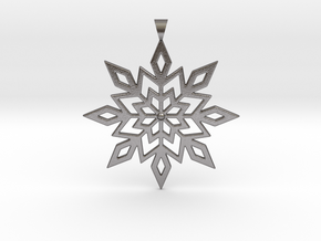 Snowflake 8-pointed Star Ornament in Polished Nickel Steel
